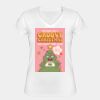 Playera Dama: Algodón Peinado Cuello V Miniatura